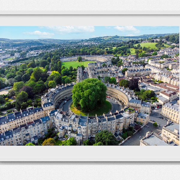 Impression ville de Bath | Drone | Somerset | Impression d'art | giclée | Impression de luxe | Impression d'art Hahnemühle