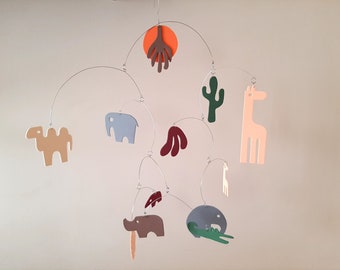 Delicate Nursery Kinetic mobile, Animals Nursery mobile, Foam Mobile baby kinetic,  shapes kinetic mobile,  Free Shipping,