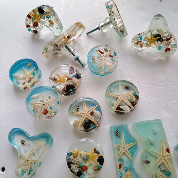 beach themed dresser knobs Resin Ocean Knob: Starfish Nautical Drawer Pull