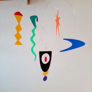 Modern space mobile, Foam Kinetic art mobile, Atomic age mobile, Space Mobile nursery,  Free Shipping,