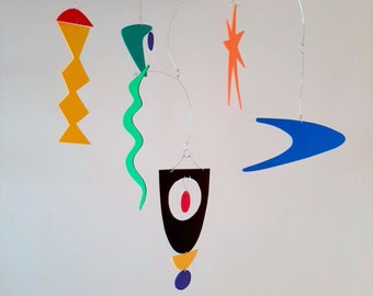 Modern space mobile, Foam Kinetic art mobile, Atomic age mobile, Space Mobile nursery,  Free Shipping,