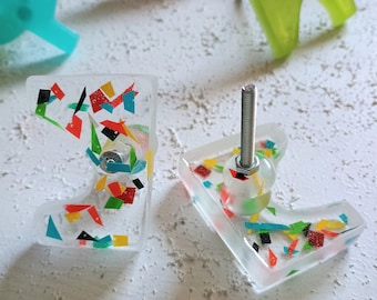 Terrazzo Resin Knobs: Organic Matisse Furniture Pull