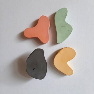 Concrete knobs, Matisse shapes, Organic Shape Concrete Knobs, One Knob Colored with natural pigments, Concrete Button Knob Drawer Pulls