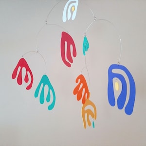 Handmade Matisse Inspired Baby Mobile: Colorful Foam Kinetic Art