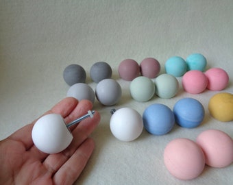 Hand Cast Concrete Ball Knob: Industrial Decor, 1.1'' Diameter