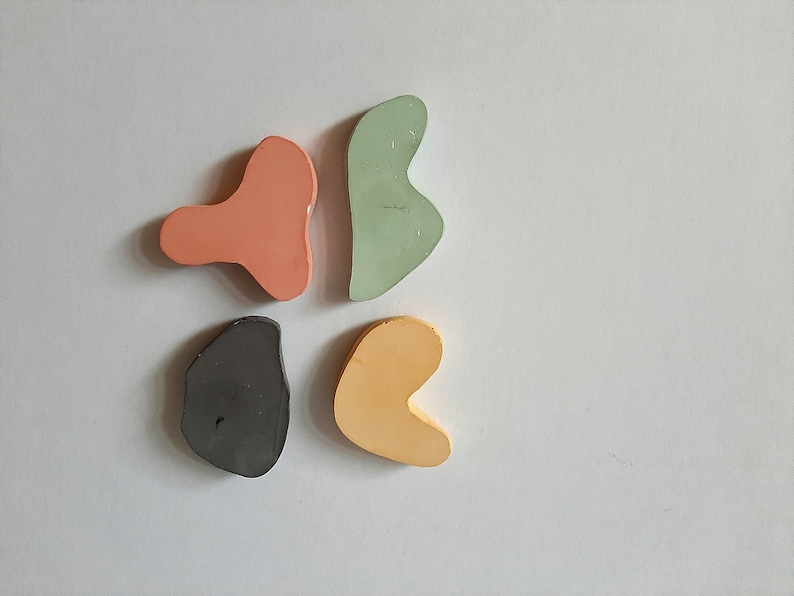 Concrete knobs, Matisse shapes, Organic Shape Concrete Knobs, One Knob Colored with natural pigments, Concrete Button Knob Drawer Pulls image 7