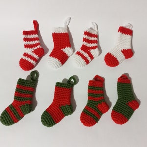 Mini christmas sock, Cute socks, Christmas tree ornament, Сute decor, Crochet christmas tree socks