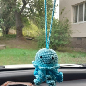thumbnail image 2 of Lily Of The Valley Car Hanging Crochet, Crochet Succulent Plants Hanger, Car Acc 2 of 14