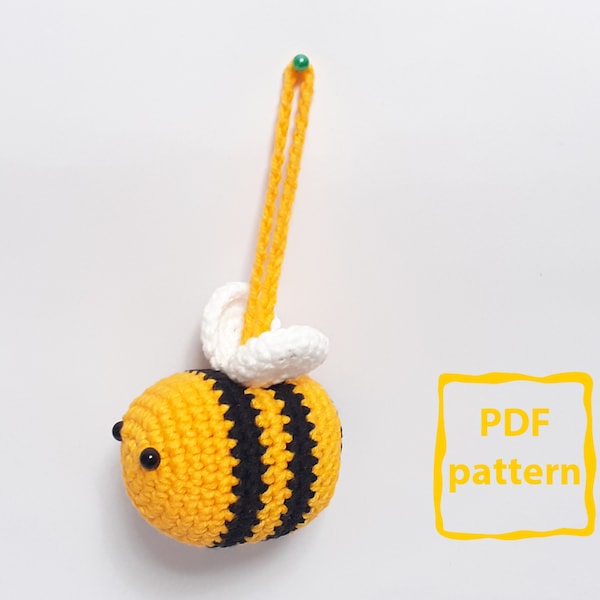 Mini crochet bee, Crochet bee pattern, Bee amigurumi, bee pendant, bee keychain, Digital Download Only