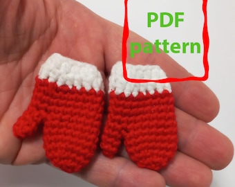 Crochet Christmas Mitten, Mini Christmas Crochet Patterns, Christmas Tree Decoration Patterns, Ornament Pattern