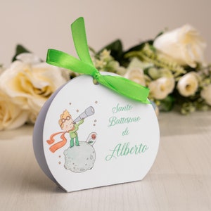 Boite, Boîte à Confettis pour Baptême, Naissance, Petit Prince, Verte, Ronde, plus d'infos dans la description.