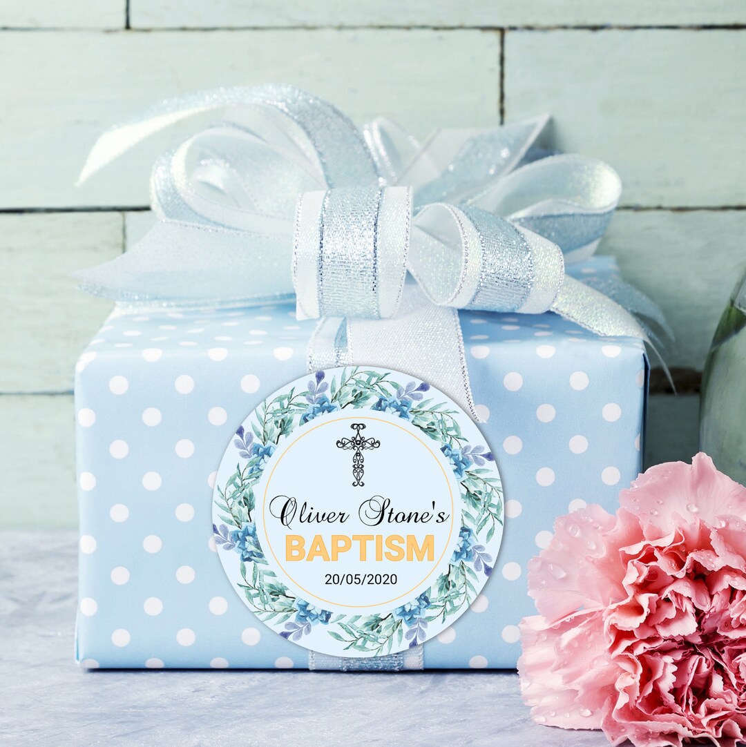 Personalized Baptism Stickers, Personalized Baptism Favor Tags, Baptism