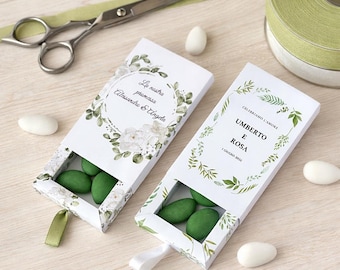 Personalized Floral Favor Box – Botanical Elegance in 2 Variations – Wedding/Engagement Favor – Custom Gift Box