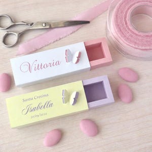 Scatoline porta confetti farfalla | Bomboniere eleganti Cresima o Battesimo | Favor box handmade in Italy