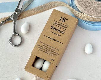 Caixa de Papel Kraft com Gaveta – Personalizada para Aniversários, Aniversários de 18 Anos, Bodas e Eventos – Lembrancinha de Aniversário