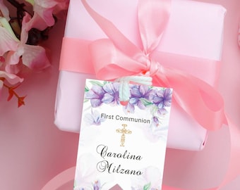 Gepersonaliseerde stickers voor de eerste communie, gepersonaliseerde bedankstickers voor de eerste heilige communie, bedankstickers voor de communie