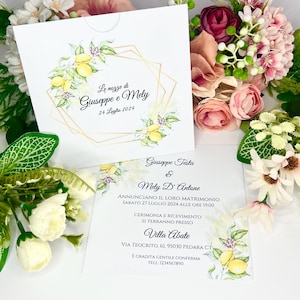 Invito per Matrimonio personalizzato, fiori, Busta,limoni, rustico, per maggiori info in descrizione