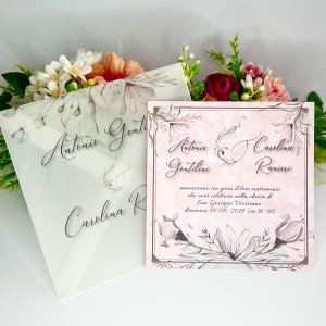 Invito per Matrimonio personalizzato, carta mozzarella, busta, maggiori info in descrizione