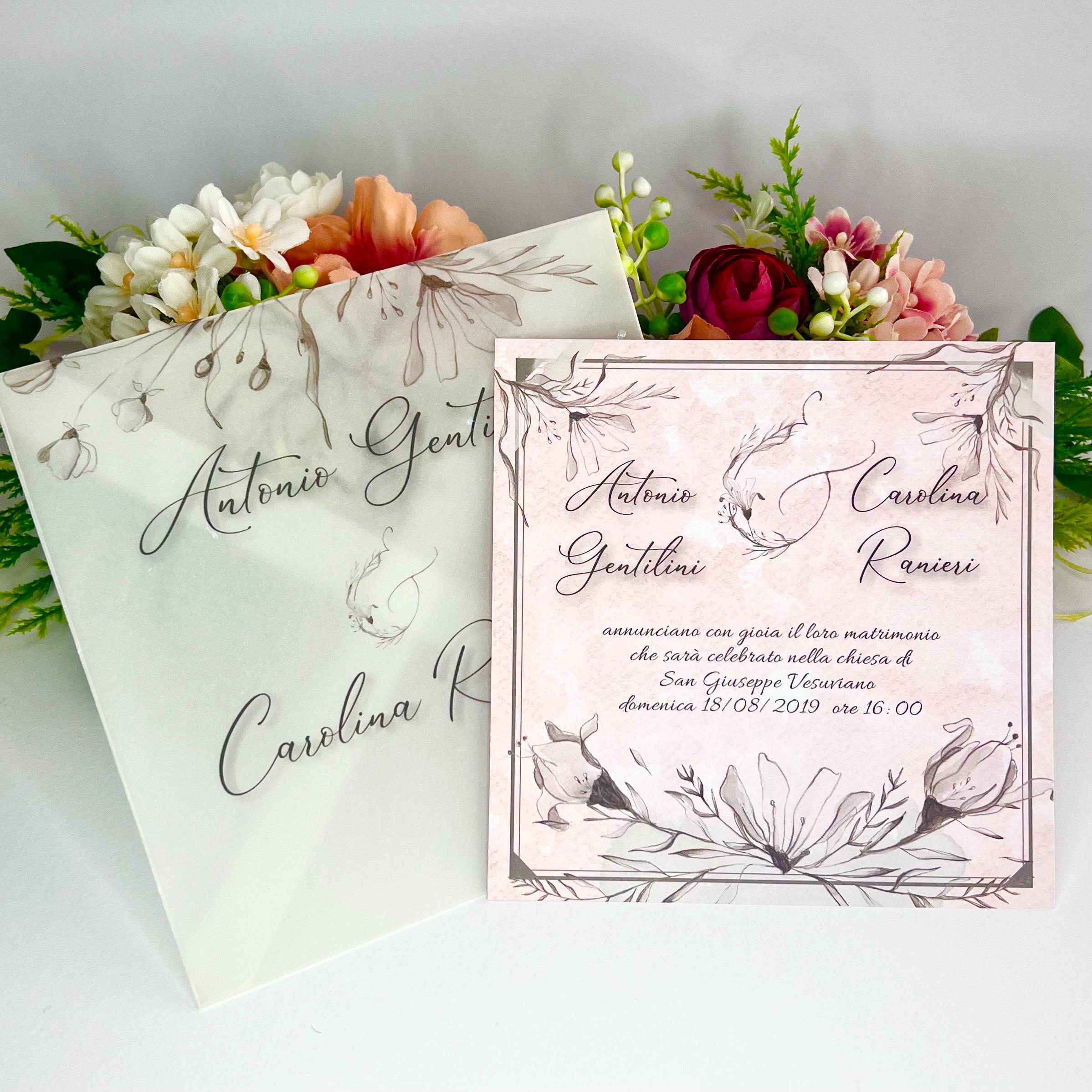 Personalized Wedding Invitation, Mozzarella Paper, Envelope, More