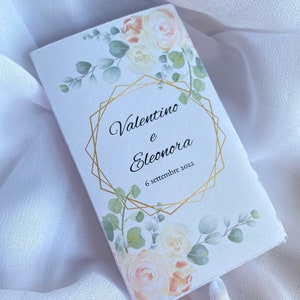 Custom Sliding Confetti Box With Names and Flowers