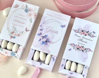 Caixa personalizada para Primeira Comunhão – Caixa com gaveta – 3 modelos disponíveis – Elegante porta-confete – Lembrancinha personalizada