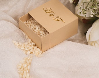 Cajas de arroz para bodas, decoración de bodas, bolsas de confeti, confeti que lleva favores de boda