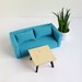 Modern sofa for dolls 1:6 scale , modern dollhouse furniture , miniature sofa 