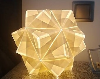 Origami lamp, Japanese lamp, paper table lamp, origami paper lamp, origami table lamp, origami lamp shade, nursery light