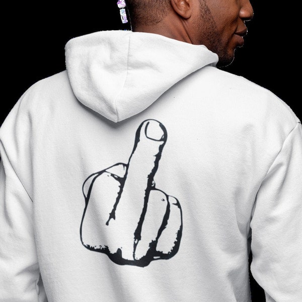 Middle Finger Hoodie, Option to get print on front