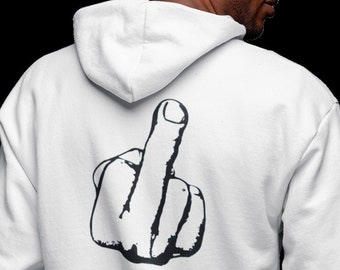 Middle Finger Hoodie, Option to get print on front