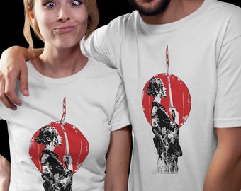 Samurai Girl, Funny Crew Neck T-Shirt, Ask For Other Colours or Sweatshirt, V-Neck, Hoodie Or Tanktop.