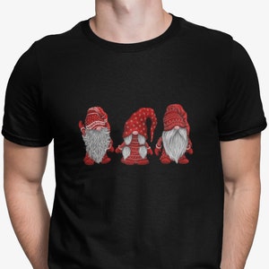 Santas Garden Gnome&#39;s, Crew Neck T-Shirt. Can Ask For Other Color or Hoodie