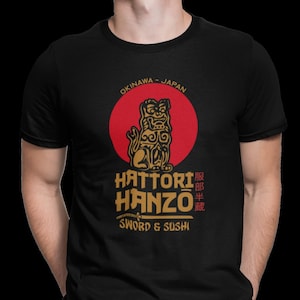 Retro Hanzo Sword and Sushi, T-Shirt. - ask for Sweatshirt, hoodie, V-Neck or tank top. can also ask for other colours