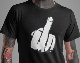 Middle Finger T-shirt Crew Neck T-Shirt.