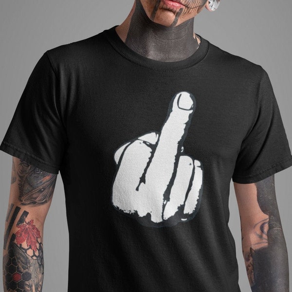 Middle Finger T-shirt Crew Neck T-Shirt.