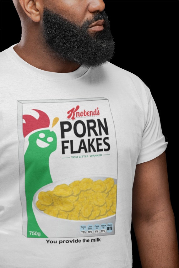 Slibende Patent veteran Porn Flakes Crew Neck T-shirt - Etsy
