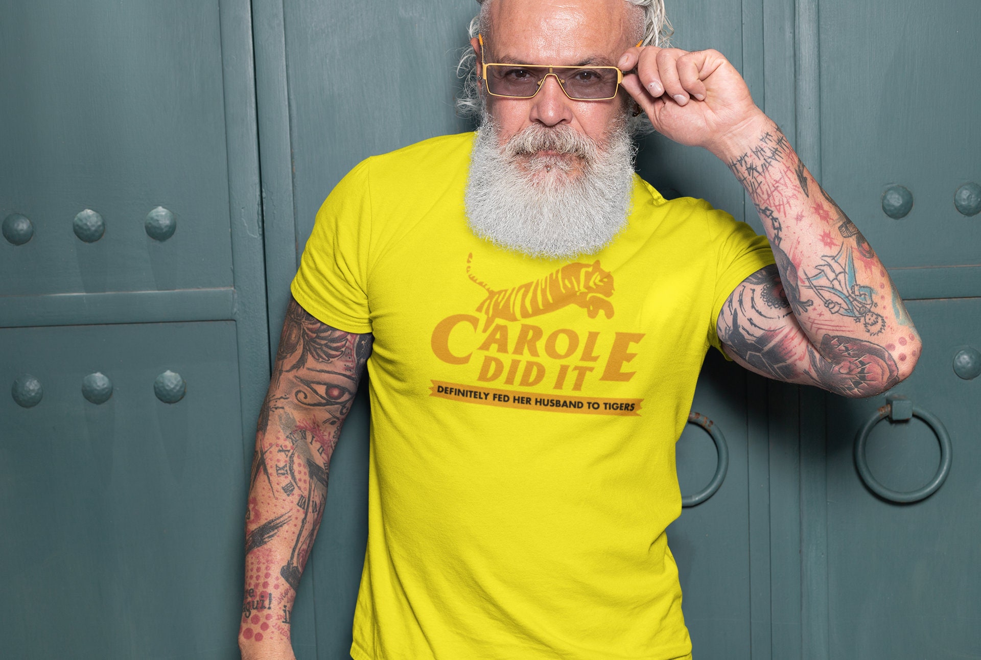 Carole Did It Rescue Logo Joe Exotic, Tiger King. Ask for Sweatshirt