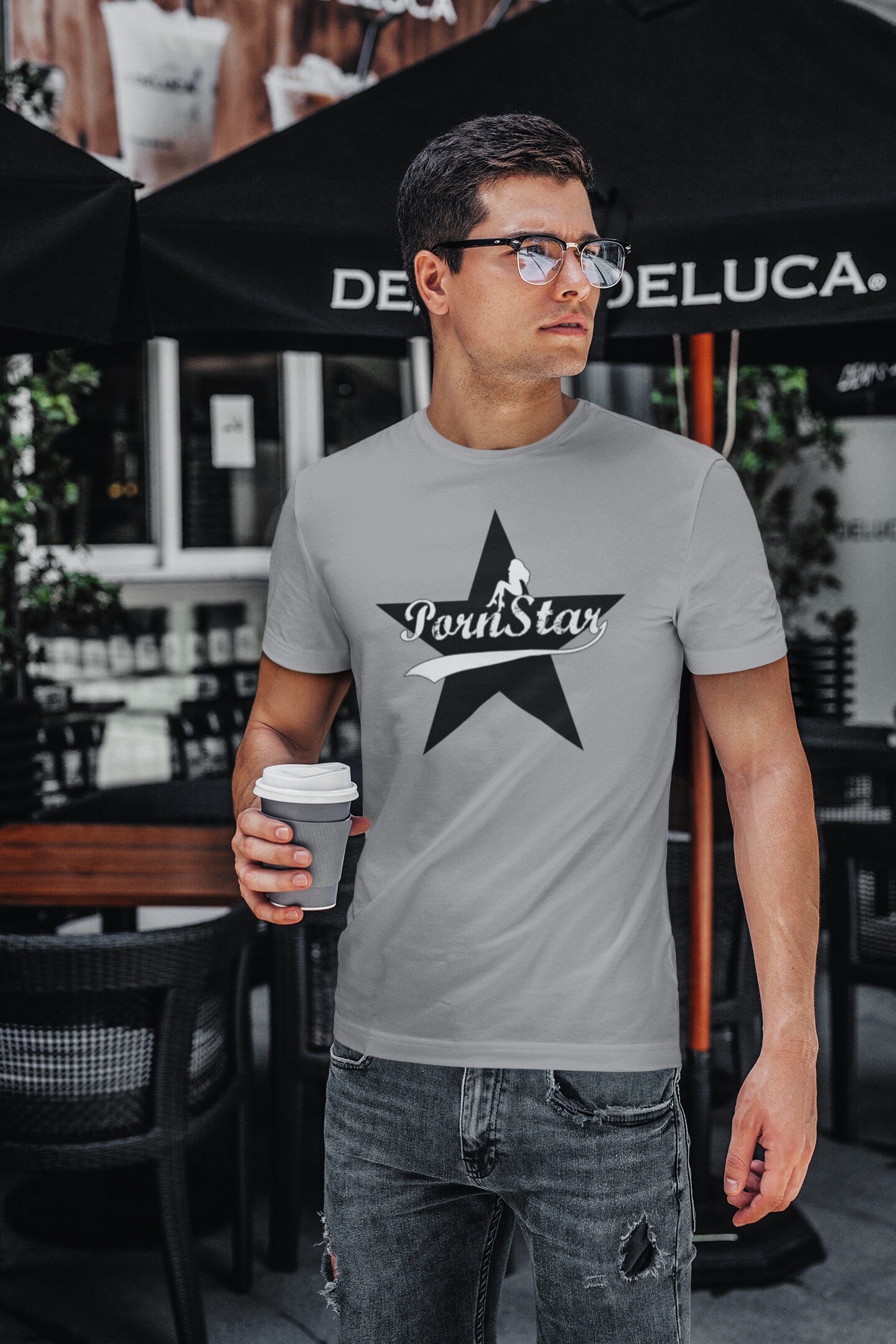 Naughty Humour Porn Star Anime Unisex T-Shirt Black Star
