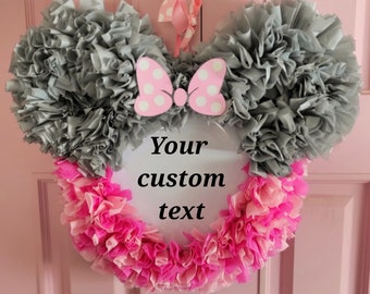 Personalized Minnie Mouse Wreath, Nursery Name Sign