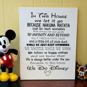 Canvas picture Disney family-in this house-Disney-just keep swimming-disney decor-toy story-mermaid-lion king-gift-disney decor-canvas