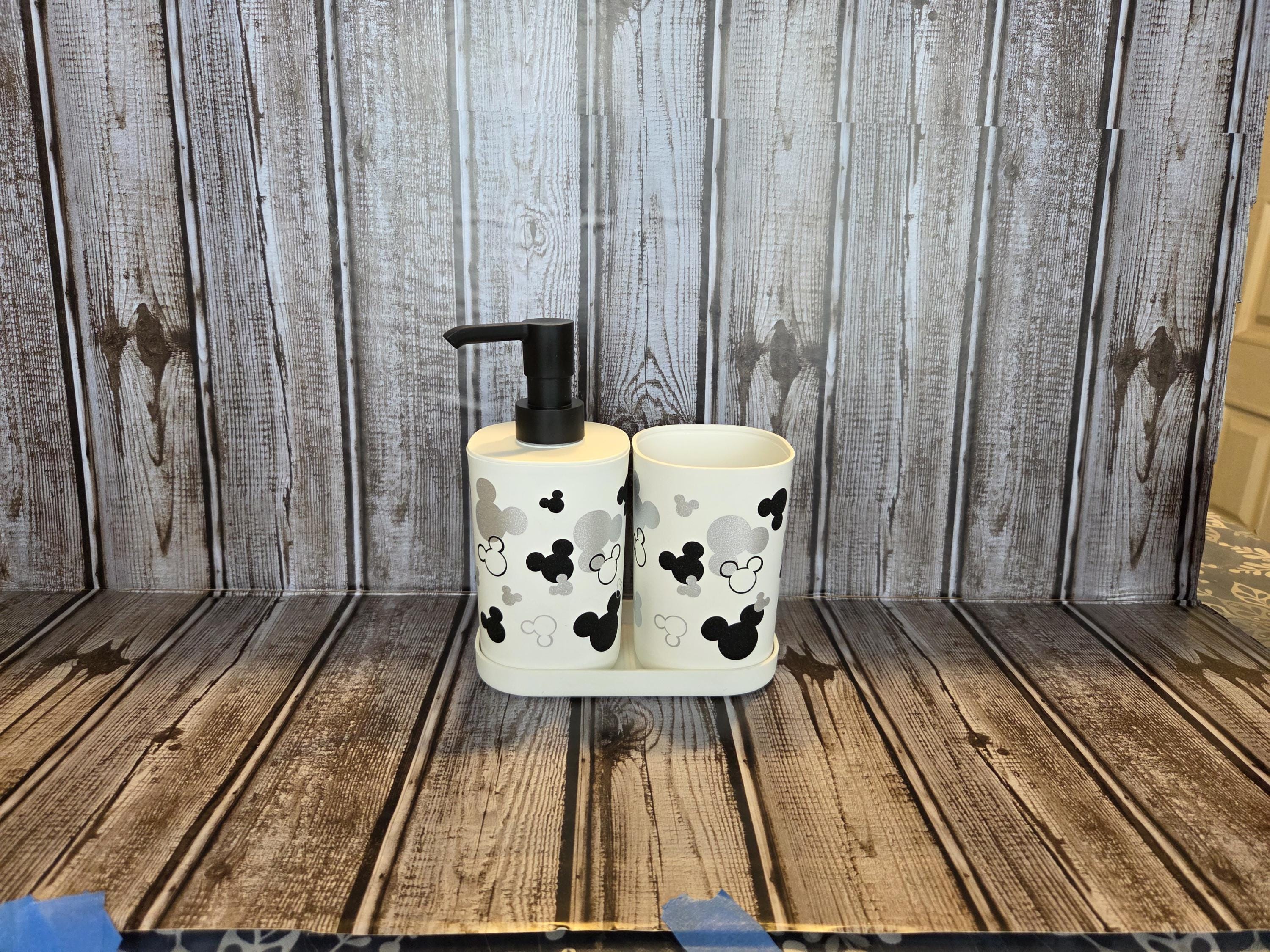Bathroom-soap Dispenser-wastebasket-toothbrush Holder-mickey Mouse
