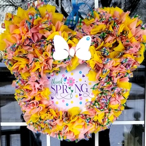 Spring wreath-Easter Wreath-Mickey mouse wreath-Minnie mouse-Disney-wreath-Mickey-Minnie-Easter-spring-Disney decor- wreath-Disney wreath