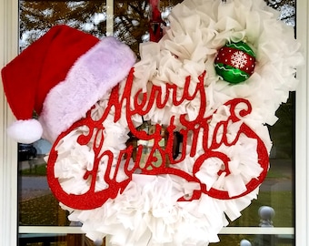 Christmas wreath-Mickey mouse-minnie Mouse-Mickey wreath-Disney-Santa wreath-Christmas-white wreath-wreath