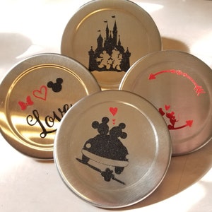 Posavasos de Mickey y Minnie-posavasos de Disney-Mickey mouse-minnie mouse-castillo de Disney-decoración de disney-amor-mouse-Disney-posavasos de Mickey mouse