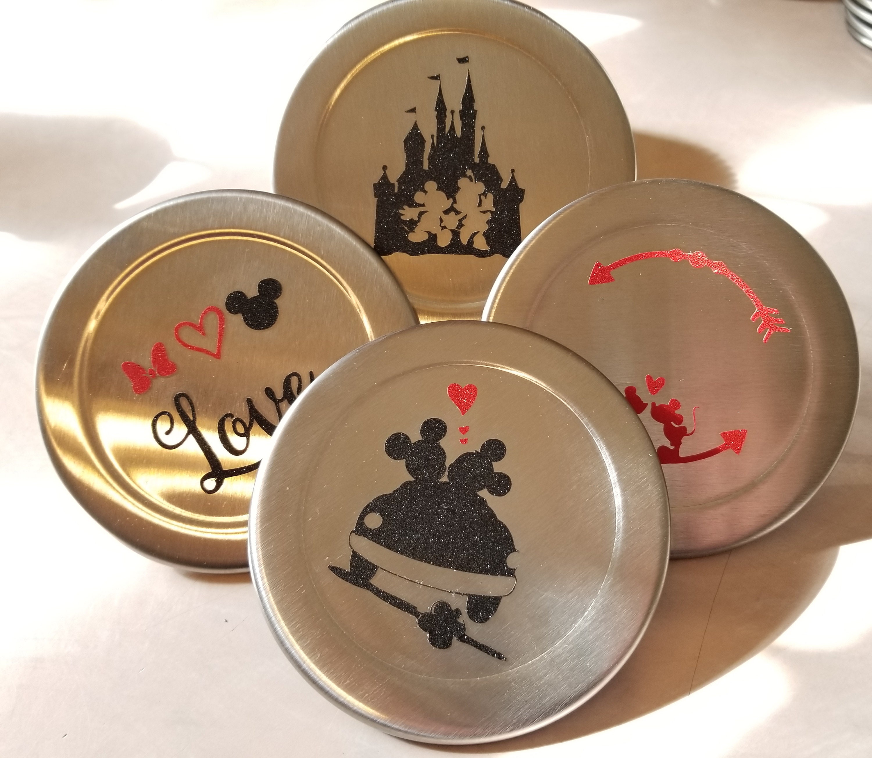 その他 Disney Minnie Mouse Fur Coaster Mickey and Minnie Coasters-disney Coasters-mickey Mouse-minnie