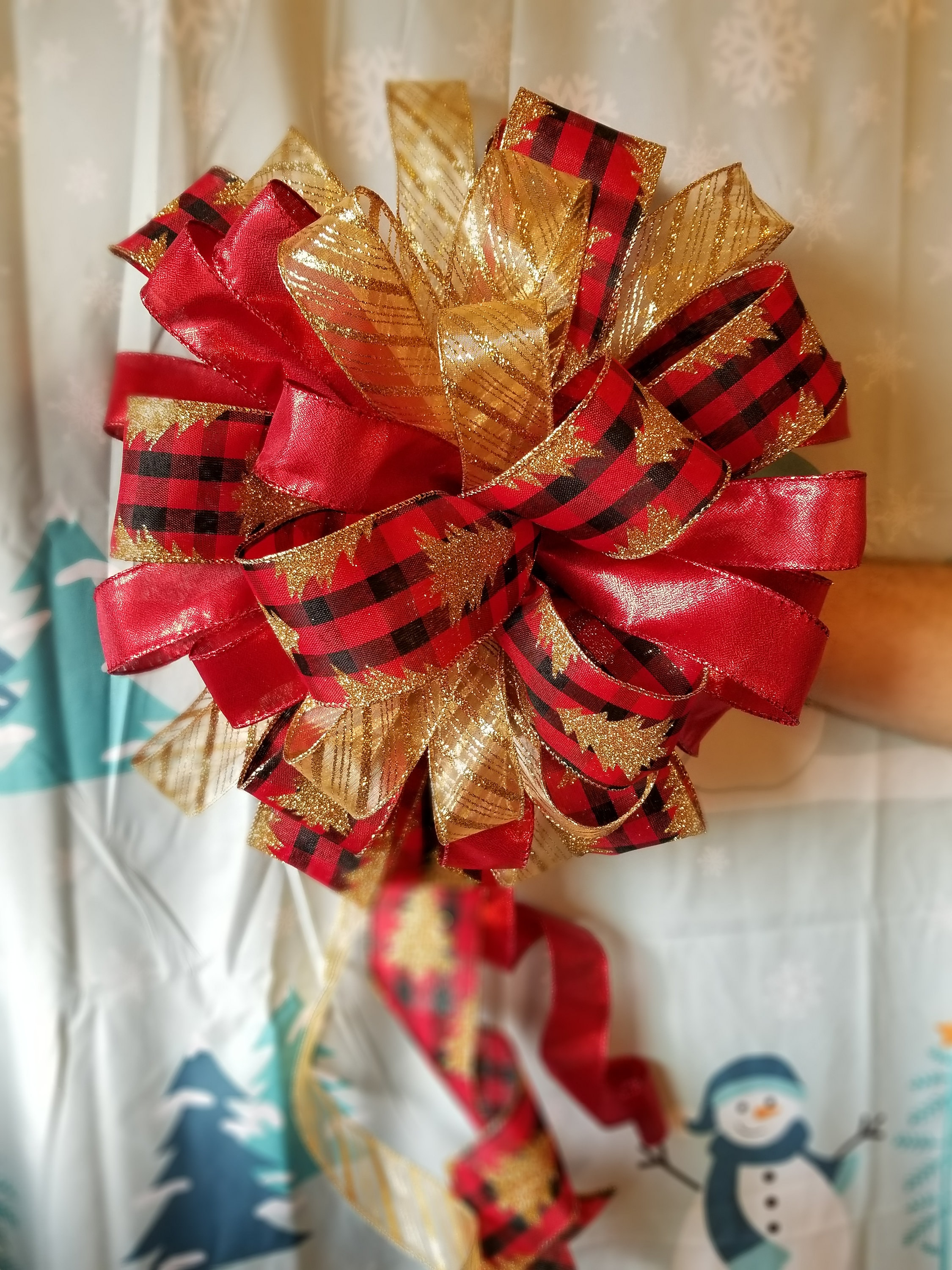 Christmas Tree Bowtree Topperbuffalo Plaid Bowred Etsy Canada