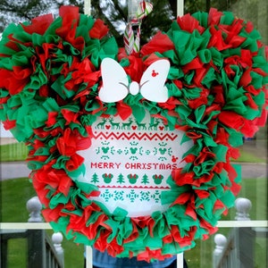 Christmas wreath-Mickey wreath-Christmas-Mickey mouse-Minnie mouse-Mickey-wreath-ugly sweater-Christmas decor-Holiday-Disney-door wreath