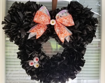 Wreath-Halloween wreath-Mickey mouse wreath-Disney wreath inspired wreath-Disney decor-Disney wreath-wreath-mickey mouse wreath-door decor