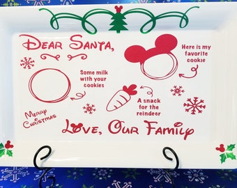 Cookie tray-Santa platter-Mickey Mouse-Mickey tray-Mickey platter-Disney-Disney tray-Disney platter-plate-christmas-cookie-platter-tray