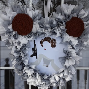 Wreath Princess Leia-star wars  decor-Disney inspired-Disney wreath-minnie mouse-Mickey mouse-gift present birthday christmas empire